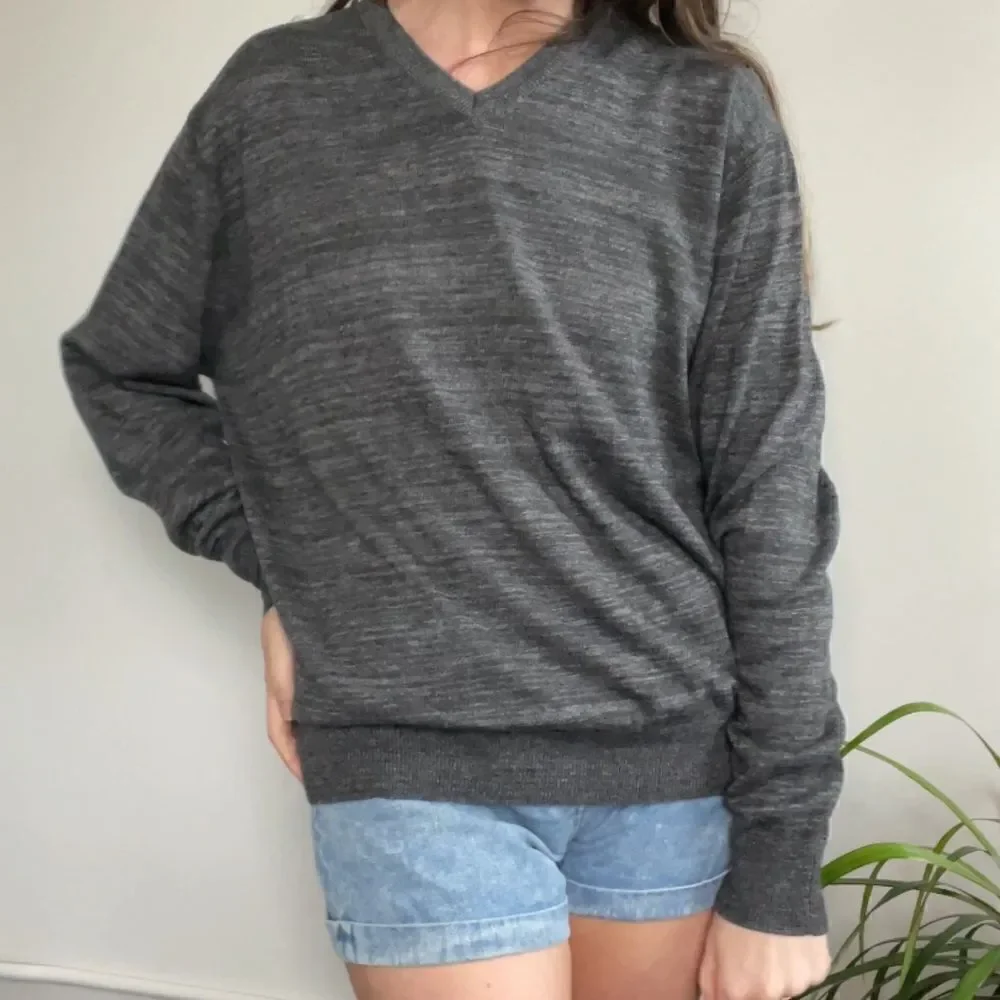 LÍNEA ROSSA SIGNATURE Grey Merino Wool Sweater-L